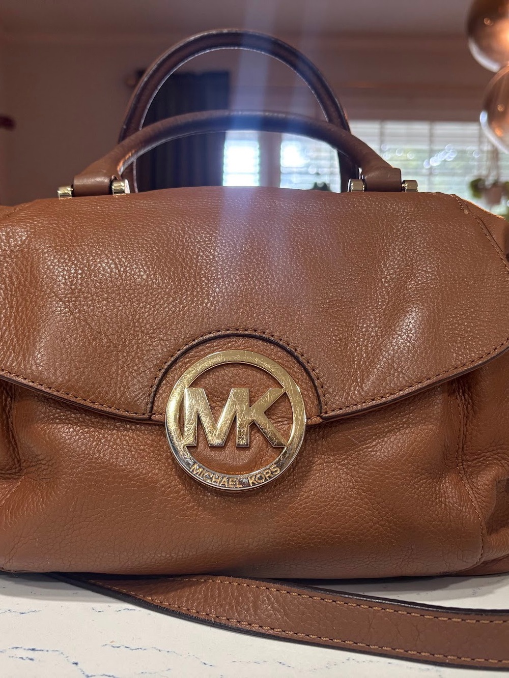Michael Kors Cognac Brown Leather Satchel